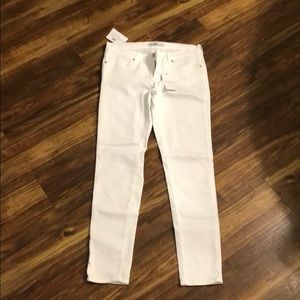 Just Black White Skinny Ankle Jeans